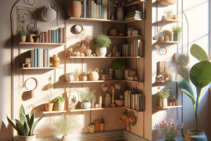 Estanterías de esquina: aprovechando cada rincón.