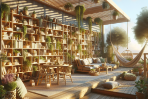Estanterías en la terraza: aprovechando el exterior.